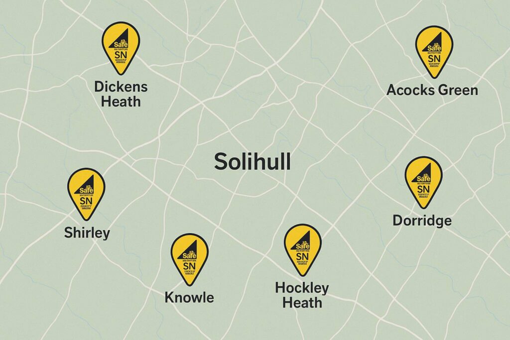 Map showing SN Gas Solihull Ltd service areas