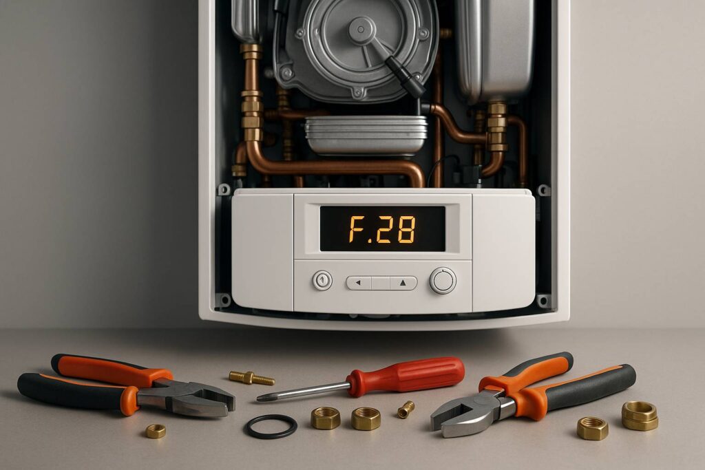 Boiler repair error code screen