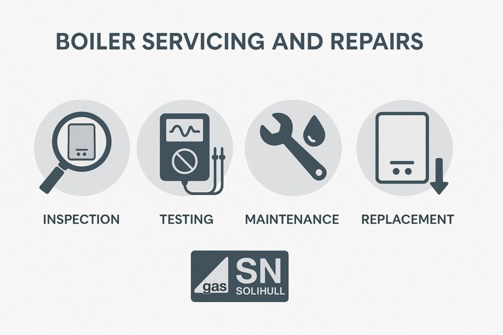 Boiler servicing and repair process chart