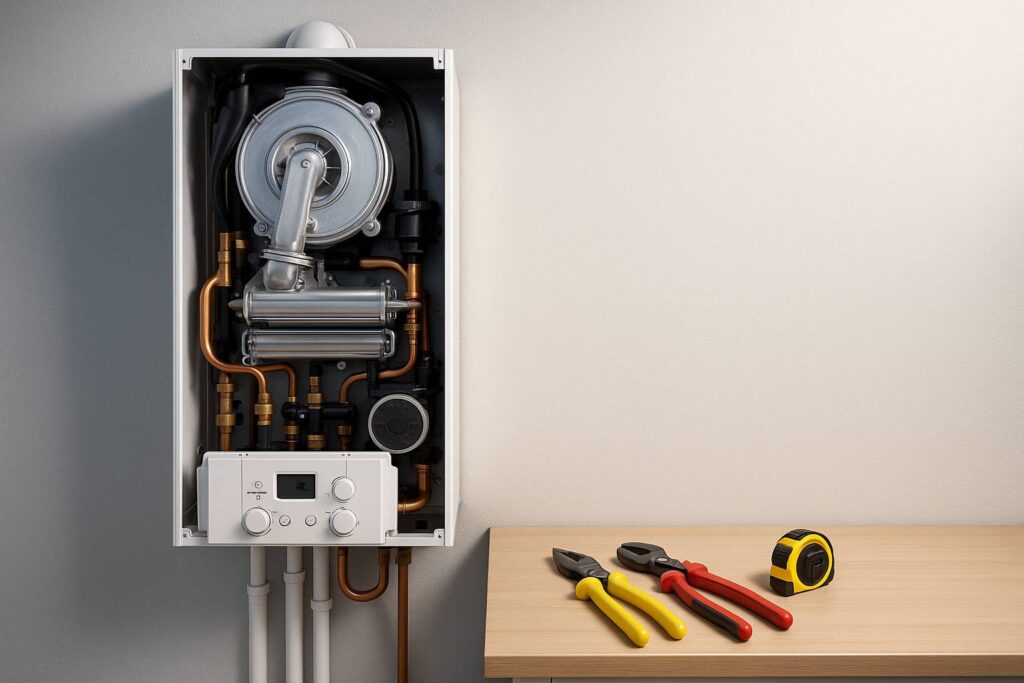 Internal boiler servicing in Solihull