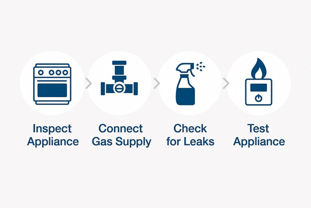 Gas appliance installation process diagram